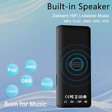 Load image into Gallery viewer, SKYBESS 64GB MP3 Player with Bluetooth, Portable HiFi Lossless MP3 Music Players with HD Speaker, All-in-one Media Player with Video/FM Raido/Recorder/Alarm Clock Function, Supports Random Playback