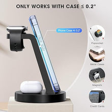 Load image into Gallery viewer, 3 in 1 Charging Station for iPhone, Wireless Charger for iPhone 16 15 14 13 12 11 X Pro Max & Apple Watch - Wireless Charging Station for AirPods 4 3 Pro