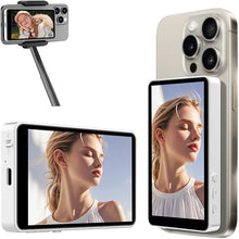 Load image into Gallery viewer, Selfie Monitor Screen,4-inch Magnetic Phone Vlog Selfie Monitor Screen 4K 60fps Bluetooth Remote,Back Camera Monitor for Vlog Live Stream TikTok,Compatible with iPhone/Android (White)