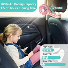 Load image into Gallery viewer, HomeLifairy Stroller Fan Clip On Baby Rechargeable Portable Fan Battery Operated Fan Mini Handheld Personal Fan USB Car Seat Small Fan for Desk Stroller Accessories Crib Car Rides (Pink)