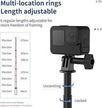 Load image into Gallery viewer, TELESIN G2 Long Selfie Stick Invisible - 2.7M 106" Waterproof Carbon Fiber Extension Pole for GoPro Max Hero 13 12 11 10 9 8 7 6 5 Insta360 X3 X4 Go3 Ace Pro DJI Action 3 4 5 Osmo Pocket 3 Accessory