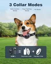 Load image into Gallery viewer, 2-in-1 Dog Shock Collar & Dog Bark Collar - Smart Anti Barking Dog Training Collar with 5 Adjustable Sensitivity & 3300FT Remote for All Breeds IP67 Waterproof E-Collar