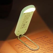 Load image into Gallery viewer, Book Light, USB Rechargeable, Eye-Cared Amber Light, 8 LEDs, Green, Modern Style, Metal & Plastic, Clip-On, Stepless Dimming, for Reading in Bed, Kids, Living Room