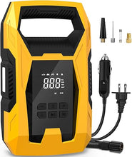 Load image into Gallery viewer, CARSUN AC/DC Tire Inflator Portable Air Compressor, Dual Power for Home 110V AC and Car 12V DC Air Pump with Pressure Gauge, Auto Shutoff, Tire Pump for Car Motorcycle Bicycle and Other Inflatables