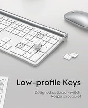 Load image into Gallery viewer, Wireless Keyboard and Mouse Combo, CHESONA Bluetooth Rechargeable Full Size Multi-Device (Bluetooth 5.0+3.0+2.4G) Wireless Keyboard Mouse Combo for Mac OS/iOS/Windows/Android (White)