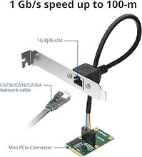 Load image into Gallery viewer, Mini PCIe 1G Gigabit Ethernet Network Card (Intel I210AT), 30-cm Cable Length