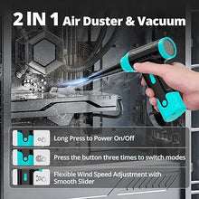 Load image into Gallery viewer, Compressed Air Duster Keyboard Cleaner - Electric Duster Canned Air Blower Keyboard Cleaning Kit Canned Air Duster 110000RPM Cleaner Mini Blower Spray Dust Off Car Vacuum Pc Cleaning kit (Green)