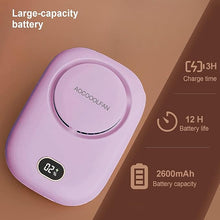 Load image into Gallery viewer, Portable Neck Fan, Handheld Mini Fan Small Personal Fan, Hand Held Fan USB Rechargeable Eyelash Fan for Kids Girls Boys Woman Man Home Outdoor Travel (purple)