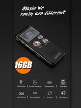 Load image into Gallery viewer, Digital Voice Recorder 16GB Voice Recorder with Playback for Lectures - USB Rechargeable Dictaphone Upgraded Small Tape Recorder Device