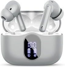 Load image into Gallery viewer, Wireless Earbuds Bluetooth 5.3 Headphones Bass Stereo Ear Buds with Noise Cancelling Mic LED Display in Ear Earphones IP7 Waterproof 36H Playtime for Laptop Pad Phones Sports Workout Grey