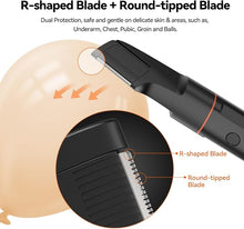 Load image into Gallery viewer, All-in-One Body Hair Trimmer for Men, Waterproof Pubic Groin & Ball Trimmer Men with Adjustable Guide Comb & 4 Interchangeable Trimming Heads (Black)