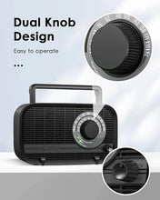 Load image into Gallery viewer, AM FM Radio Plug in Wall or Battery Operated Radio with Best Reception,Portable Radio with Bluetooth,Transistor Radio with Headphone Jack,Large Dial Easy to Use for Seniors Elderly Black