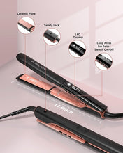 Load image into Gallery viewer, Hair Straightener, 1 Inch Flat Iron Hair Straightener and Curler 2 in 1, Professional Ceramic Ionic Dual Voltage Flat Iron with Anti-Iron Silicone for Less Frizz, Shinier & Smoother Hair