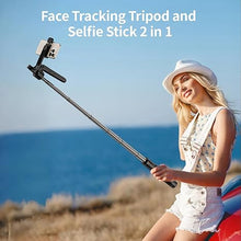 Load image into Gallery viewer, yAyusi Extendable Auto Face Tracking Tripod 360° Rotation with Light, No App, 70.9" Motion Sensor Phone Tripod Stand, Face Body Phone Camera Mount Gesture Control for Vlog/Live Stream/Video Recording