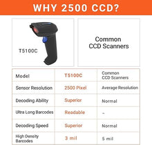Load image into Gallery viewer, Tera Pro 1D Wireless Barcode Scanner 3 in 1 Bluetooth & 2.4G Wireless & USB Wired CCD Cordless 2500 Pixel Bar Code Reader with Battery Level Indicator for Windows Mac Android iOS Model T5100C