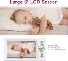 Load image into Gallery viewer, Baby Camera Monitor with 29-Hour Battery, 5 Inch Large Split-Screen Video Baby Monitor with Camera and Audio, Baby Monitor No WiFi, Two-Way Talk, Night Vision, 1000ft Long Range, Ideal for Mom