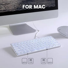 Load image into Gallery viewer, Perixx PERIBOARD-332MW Wired Backlit Scissor Keyboard - Compatible with Mac OS X and iOS Device - Mini 11.22x4.57x0.83 Inches - Scissor Keys with Big Font - White Backlit