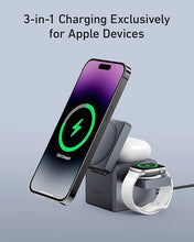Load image into Gallery viewer, Anker MagSafe Charger Stand, Wireless Charger, 3-in-1 Cube, 15W Foldable Fast Charging for iPhone 16/15/14/13, Apple Watch, AirPods (Charger Included)