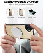 Load image into Gallery viewer, OCASE for iPhone 16 Case Detachable Wallet Case with Card Holder, 2 in 1 Pu Leather Flip Folio with RFID Blocking Stand Wrist Strap Shockproof Phone Cover 6.1 Inch 2024, Gold