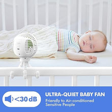 Load image into Gallery viewer, WiHoo Stroller Fan Clip On for Baby Battery Operated Fan Portable Fan Rechargeable Mini Handheld Car Seat Fan Small USB Desk Personal Fan for Stroller Accessories/Crib/Camping/Traveling
