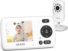 Load image into Gallery viewer, Video Baby Monitor with Camera and Audio, 2.4'' Portable Travel Screen, 1000ft Long Range Transmission, Baby Monitor No WiFi, Infrared Night Vision, VOX Mode, 20H Battery, Smart Alert