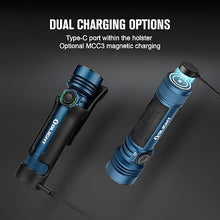 Load image into Gallery viewer, OLIGHT Seeker 4 Pro Rechargeable Flashlights, High Lumens Powerful Bright Flashlight 4600 Lumens with USB C Holster, Waterproof Flashlight for Emergencies, Camping, Searching(Midnight Blue Cool White)