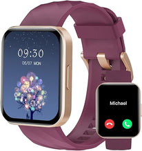 Load image into Gallery viewer, RUIMEN Smart Watches for Women Men (Answer/Make Calls) Compatible with iPhone/Android Phones, 1.85" HD Screen Fitness Tracker Heart Rate Monitor 100+ Sports Tracker Watch Waterproof (Purple)