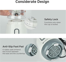 Load image into Gallery viewer, SIMPLUS Personal Blender for Kitchen, 20 Oz BPA-Free Travel Portable Blender Cup for Shakes and Smoothies, Protein Drinks, Baby Food, 300 Watts Blender & Food Processor, Stainless Steel Cutter, White