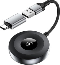 Load image into Gallery viewer, CarPlay Wireless Adapter for iPhone 16 Pro Max 15 Plus 2024, Bluetooth CarPlay Adapter for Apple iPad, Plug & Play USB/USB C Wired to Wireless CarPlay Adaptor Dongle Convert for Car with OEM Carplay