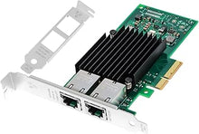 Load image into Gallery viewer, 10gb PCIE x4/x8/x16 Ethernet Converged Network Adapter X550T2 Copper Dual RJ45 Port LAN Card NIC Compatible with Intel X550T2 10GBase-T X550AT Server Support Windows Server/Windows/Linux/VMware ESXi