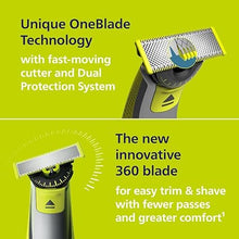 Load image into Gallery viewer, Philips Norelco OneBlade 360 Face, Hybrid Electric Beard Trimmer and Shaver with 5-in-1 Face Stubble Comb, Frustration Free Packaging, QP2724/90