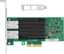 Load image into Gallery viewer, PCIe Ethernet Network Card for Intel X550-T2 ELX550AT Chipset PCIe 3.0 X4 10Gb Dual Port RJ45 LAN Card Support Windows Server/Windows/Linux/VMware/ESX