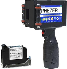 Load image into Gallery viewer, P16-1 Handheld Inkjet Printer, 1 Inch/25.4mm Date Printer with 4.3" Screen and Solvent Ink Cartridge, Portable Intelligent Coding Machine for Expiry Date/Time/Barcode/QR Code/Logo (Metal Case)