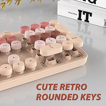 Load image into Gallery viewer, Wireless Keyboard and Mouse, KOOTOP Cute Keyboard and Mouse, 2.4G Wireless Keyboard with Retro Round Keycap for PC, Mac, Laptop,Computer Windows (Milk Tea)