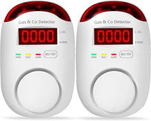 Load image into Gallery viewer, 2 Packs Gas & Carbon Monoxide Detectors - Plug in Carbon Monoxide Detector & Propane, Natural Gas Detector, CO Monitor Alarm & Explosive Gas Detector Alarm for Home,RV