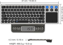 Load image into Gallery viewer, Arteck Universal 2.4G Wireless and Bluetooth Touch TV Keyboard Multi-Device with Easy Media Control and Build-in Touchpad Keyboard for Smart TV, TV Box, TV-Connected Computer, Mac, HTPC