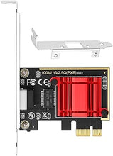 Load image into Gallery viewer, 2.5Gb PCI-E NIC Network Card for Realtek8125B,100MbE/1GbE/2.5GbE Copper Single RJ45 Port,with Realtek RTL8125BG Chip,2.5GbE PCI Express 2.0 X1 Ethernet Adapter Support Windows/Linux/MAC