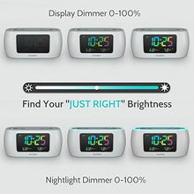 Load image into Gallery viewer, HOUSBAY Glow Small Colorful Alarm Clock Radio with Rainbow Digit, 7 Color Night Light with ON/Off Options, Dual Alarm, Dimmer, FM Radio with SleepTimer for Bedrooms