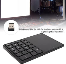 Load image into Gallery viewer, Sanpyl Numeric Keypad, 2 in 1 22 Keys 2.4G Touchpad Bluetooth 4.2 Number Pad, Type C Charging 500mAh Financial Accounting Keyboard, for Laptop, PC, Desktop(Black)