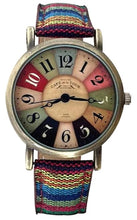 Load image into Gallery viewer, Gosasa Creative Multicolor Watch for Women Woven Strap Fashion Rainbow Pattern Women's Watches Boho Hippie Watch Casual Style Wonderful Ladies Gift