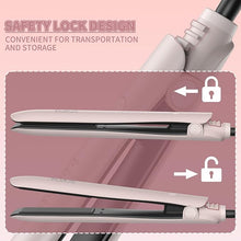 Load image into Gallery viewer, 1 inch Hair Straightener Iron Ceramic Flat Iron 450 Degrees Hair Straightener and Curler 2 in 1 15s Fast Heat Straightening Iron for Hair (Pink)