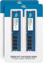 Load image into Gallery viewer, OWC 128GB (4x32GB) DDR4 3200MHz PC4-25600 CL22 2RX8 ECC Unbuffered UDIMM 1.2V 288-pin Workstation Server Memory RAM