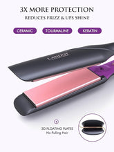 Load image into Gallery viewer, LANDOT Wide Flat Iron Hair Straightener: Professional 1-3/4 inch Argan Oil & Keratin Infused Ceramic Hair Straightener for Less Frizz & Shinier Hair