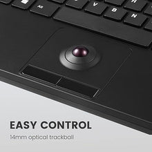 Load image into Gallery viewer, Perixx PERIBOARD-526 US, Wired Mini USB Keyboard with Trackball - X Type Scissor Keys - 11.18x7.17x1.1 Inches - Build-in 2 USB Hubs - US English
