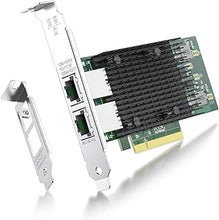 Load image into Gallery viewer, 10Gb NIC Dual RJ45 Port PCIe Network Card with Intel X540-AT2 Controller, 10G Ethernet Converged Network LAN Adapter, Support Windows/Linux/Vmware/ESX/Freebsd Server, Compare to Intel X540-T2