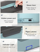 Load image into Gallery viewer, Monteka Electric Lunch Box Food Heater, New 100W High Power Portable Food Warmer, Heated Lunch Box for Adults Car/Home with 1.8L Removable Stainless Steel Container, 12V/24V/110V/220V