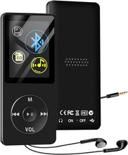 Load image into Gallery viewer, SKYBESS 64GB MP3 Player with Bluetooth, Portable HiFi Lossless MP3 Music Players with HD Speaker, All-in-one Media Player with Video/FM Raido/Recorder/Alarm Clock Function, Supports Random Playback