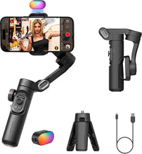 Load image into Gallery viewer, Gimbal Stabilizer Smartphone iPhone Video: iPhone Stabilizer Gimbal Smartphone Foldable 3-Axis Handheld Portable Android Gimbal TikTok YouTube Vlog Recording AOCHUAN Smart XE Series (Smart XE KIT)