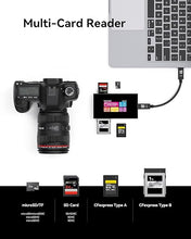 Load image into Gallery viewer, DOCKCASE Smart 8-in-1 CFexpress Type B/Type A Card Reader with Touch Screen | UHS-II SD/microSD Slots, 4K HDMI, USB-C & USB-A 3.2 Gen 2 (10Gbps), 100W PD for Filmmakers, Photographers & Creators