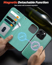 Load image into Gallery viewer, OCASE for iPhone 16 Pro Max Case Detachable Wallet Case with Card Holder, 2 in 1 Pu Leather Flip Folio with RFID Blocking Stand Wrist Strap Shockproof Phone Cover 6.9 Inch 2024, Green